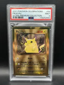2021 Gold Metal Pikachu Pokemon Celebrations Ultra Premium Collection UPC PSA 9 - Image 1