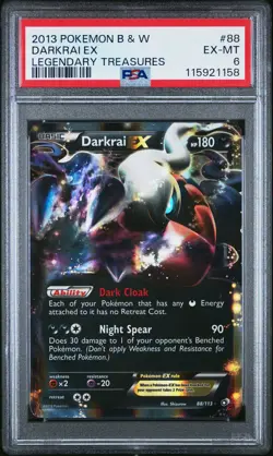 2013 POKEMON B&W LEGEND TREASURES #88 DARKRAI EX PSA 6 - Image 1