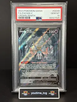 2023 Pokemon Sword And Shield Crown Zenith Fa Zacian V #GG48 PSA 210 - Image 1