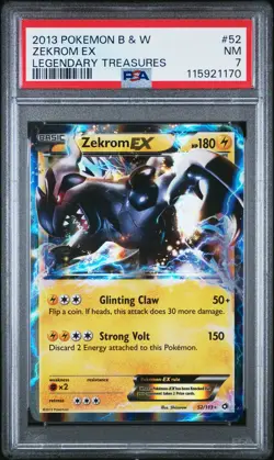2013 POKEMON B&W LEGEND TREASURES #52 ZEKROM EX PSA 7 - Image 1