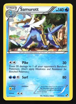 Pokemon Samurott 31/114 Black & White Cracked Ice Holo Rare MP - Image 1