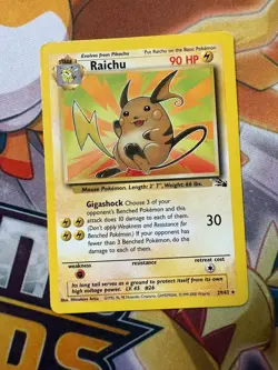 Raichu 29/62 Pokemon Fossil Unlimited Rare MP - Image 1