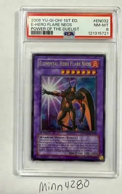 Yugioh Elemental Hero Flare Neos POTD-EN032 Ultra Rare 1st Edition PSA8 2006 - Image 1