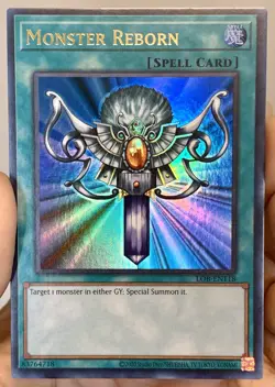 Yugioh Monster Reborn LOB-EN118 (25th Anniversary) Ultra Rare NM w/Tracking - Image 1