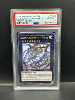 Yugioh PSA 10 GEM Legendary Dragon of White WSUP-EN051 Secret Replica/1st S#4363 - Image 1