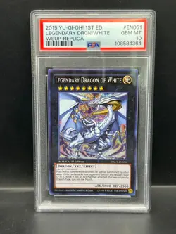 Yugioh PSA 10 GEM Legendary Dragon of White WSUP-EN051 Secret Replica/1st S#4364 - Image 1