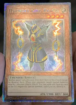 Yugioh Thunder King Rai-Oh RA03-EN207 Platinum Secret Rare 1st Ed NM w/Tracking - Image 4