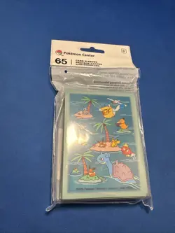 POKEMON TCG SUNNY SEA CARD SLEEVES POKEMON CENTER 65 SLEEVES SEALED - Image 1