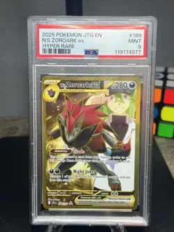 Pokemon TCG N's Zoroark EX Hyper Rare Holo Card 189/159 PSA 9 - Image 1