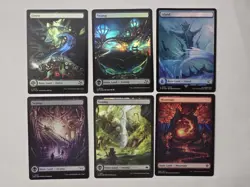 6 (FOIL) Full Art Basic Lands MTG Assorted Card Lot - Image 1