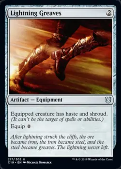 Light Play, English MTG Regular Lightning Greaves Commander 2019 Magic the Gathe - Image 1
