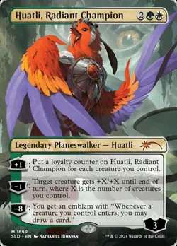 Light Play, English MTG Foil Huatli, Radiant Champion - Rainbow Foil Secret Lair - Image 1