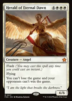 NM-Mint, English MTG Regular Herald of Eternal Dawn Foundations Magic the Gather - Image 1