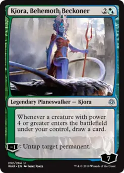 Light Play, English MTG Regular Kiora, Behemoth Beckoner War of the Spark Magic - Image 1