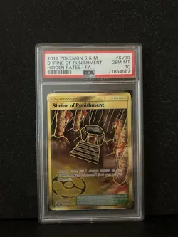 2019 POKEMON SUN & MOON HIDDEN FATES #SV90 FULL ART/SHRINE OF PUNISHMENT PSA 10 - Image 1