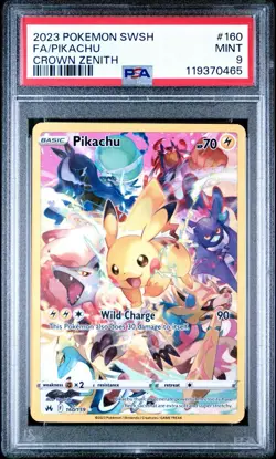 2023 Pokemon Crown Zenith - Pikachu Secret Rare No. 160 PSA 9 - Image 1