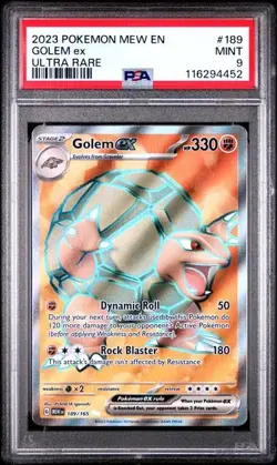 2023 POKEMON MEW EN-151 ULTRA RARE #189 GOLEM EX PSA 9 - Image 1