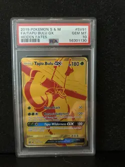2019 Pokemon S&M Hidden Fates Tapu Bulu GX FA Shiny Vault Holo Rare #SV91 PSA 10 - Image 1