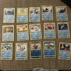 Pokemon - Panpour Abalugg Sharpedo Bergmite Water Card Bundle (15 Cards) - Image 1