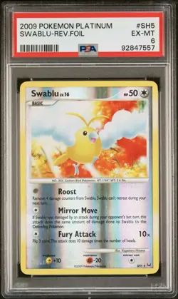 PSA 6 EX-MT Swablu (Shiny) Platinum SH5 Pokemon Card Rev Foil - Image 1