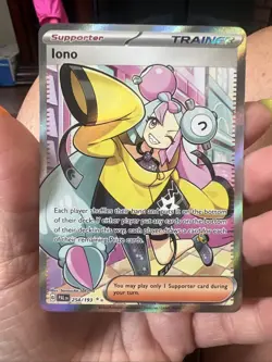 Iono Pokemon TCG Paldea Holo Ultra Rare Full Art Card 254/193 202/193 Crocalor - Image 2