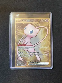 Pokemon TCG - Mew 205/165 Scarlet & Violet 151 Gold UPC Promo Metal Card NM - Image 1