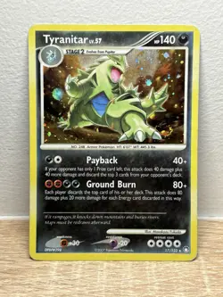Tyranitar Lv. 57 17/123 Rare Holo DP Mysterious Treasures Pokemon Card SWIRL - Image 1