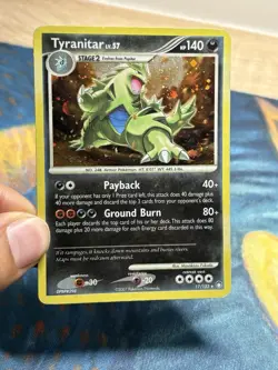 Tyranitar Lv. 57 17/123 Rare Holo DP Mysterious Treasures Pokemon Card SWIRL - Image 3