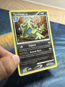 Tyranitar Lv. 57 17/123 Rare Holo DP Mysterious Treasures Pokemon Card SWIRL - Image 4