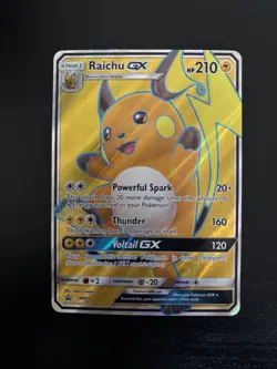 Pokemon Raichu GX SM90 Promo Full Art Holo Card NM Condition - Image 1
