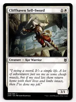MTG Magic the Gathering Cliffhaven Sell-Sword (8/493) Zendikar Rising - Image 1