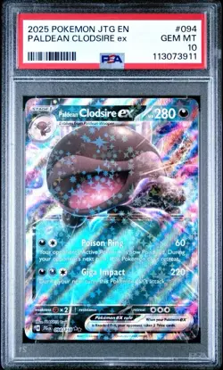 2025 Pokemon Journey Together # 094 Paldean Clodsire EX PSA 10 Card GEM MINT! - Image 1
