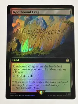 MTG Universes Beyond: Doctor Who Rootbound Crag Extended Art Foil 0511 NM Rare - Image 1