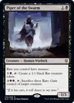 MTG Piper of the Swarm - Foil, Throne of Eldraine, Lightly Played, English - Image 1