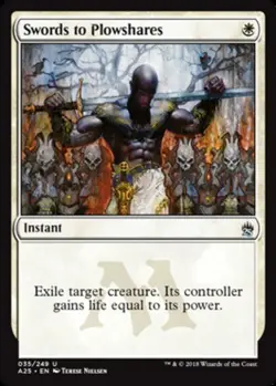 MTG Swords to Plowshares - Foil, Masters 25, Lightly Played, English - Image 1