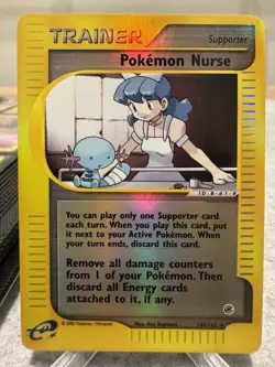 Pokemon Card TCG Nurse Reverse Holo 145/165 E Reader Expeditions Nintendo NM - Image 1