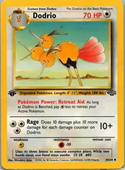 Dodrio 1999 Pokemon Jungle Set 34/64 1st Edition - Image 1