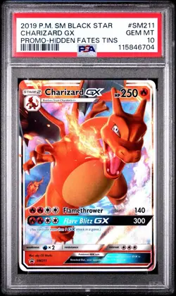 2019 Pokemon TCG Black Star Charizard GX -Hidden Fates #SM211 PSA 10 - Image 1