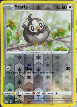 Starly Reverse Holo - 117/172 - Brilliant Stars Pokemon 2022 - Image 1