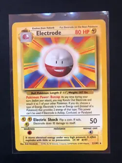 Pokemon Electrode Base Set # 21 MT / NM - Image 1