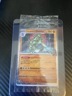 Team Rockets Tyranitar 096/182 Sealed Destined Rivals Pokemon Center Stamp Promo - Image 1
