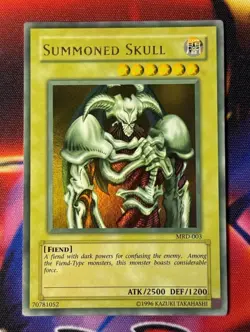 YuGiOh Summoned Skull Heavy Faded Misprint MRD-003 Metal Raiders Ink Error LP - Image 1