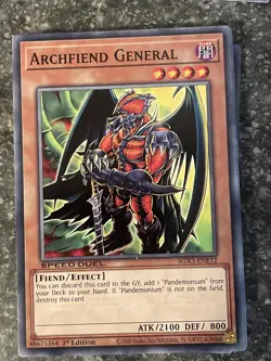 Archfiend General Speed Duel GX: Duelists of Shadows Yugioh #SGX3-ENE12 - Image 1