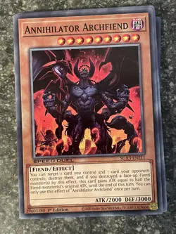 Annihilator Archfiend Speed Duel GX: Duelists of Shadows Yugioh #SGX3-ENE11 - Image 1