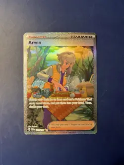 Arven 249/198 Scarlet & Violet Base Set SIR HOLO Trainer Pokemon Card NM - Image 1