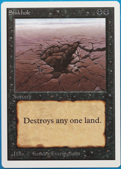 Sinkhole Unlimited NM Black Common MAGIC GATHERING CARD (ID# 499389) ABUGames - Image 1