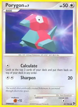 Porygon (81/112) Great Encounters Non-Holo Card Pokemon TCG LP Lightly Played - Image 1