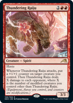 1x Thundering Raiju NM, English MTG Kamigawa: Neon Dynasty - Image 1
