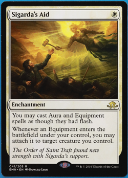 Sigarda's Aid Eldritch Moon NM White Rare MAGIC MTG CARD (ID# 499387) ABUGames - Image 1