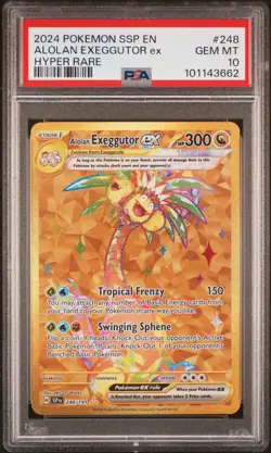 2024 POKEMON SSP EN-SURGING SPARKS HYPER RARE #248 ALOLAN EXEGGUTOR EX PSA 10 - Image 1